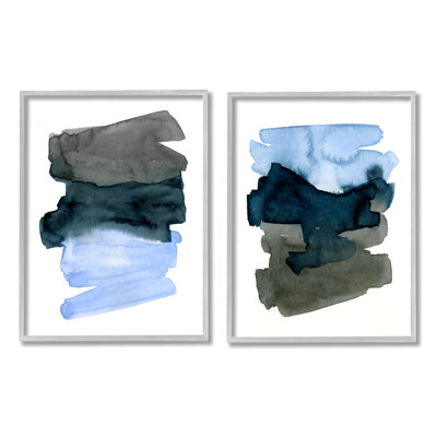 Energetic Blue Brush Strokes Abstract Ombre