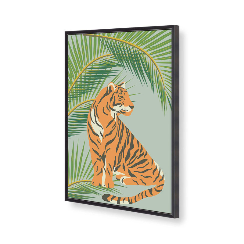 Imprimé tigre, H 25,25 po x l 19,25 po, Zinc patiné