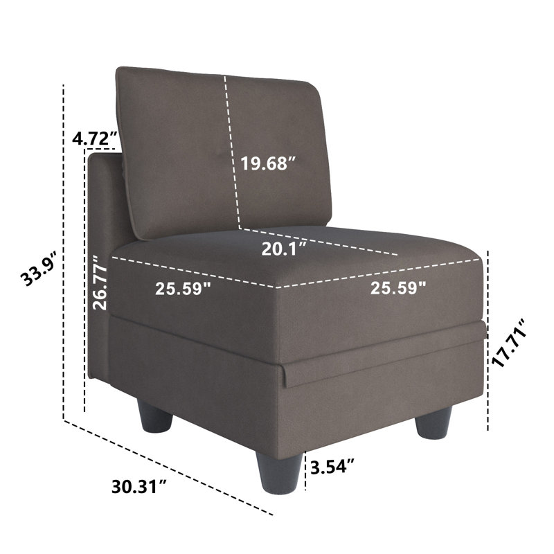 Tomario Fabric Storage Ottoman, Brown Faux Leather