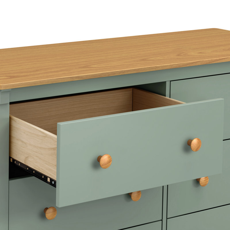 Commode 6 tiroirs Shea, Sauge clair / miel