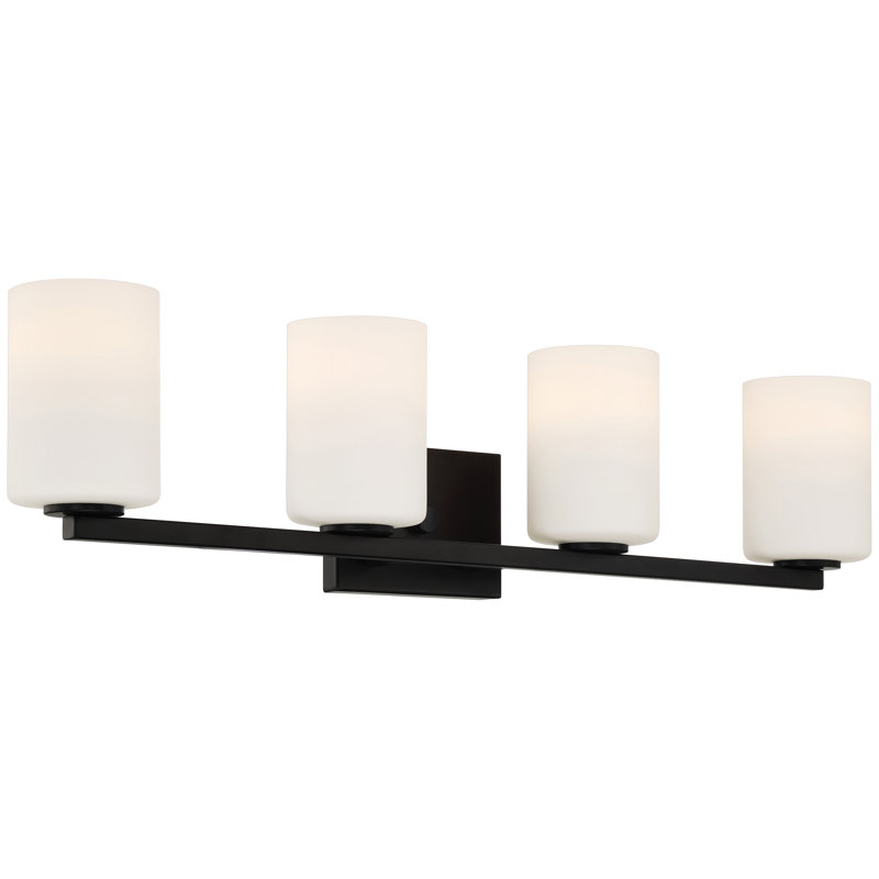 Éclairage pour meuble-lavabo à intensité variable à 4 lumières, Noir mat