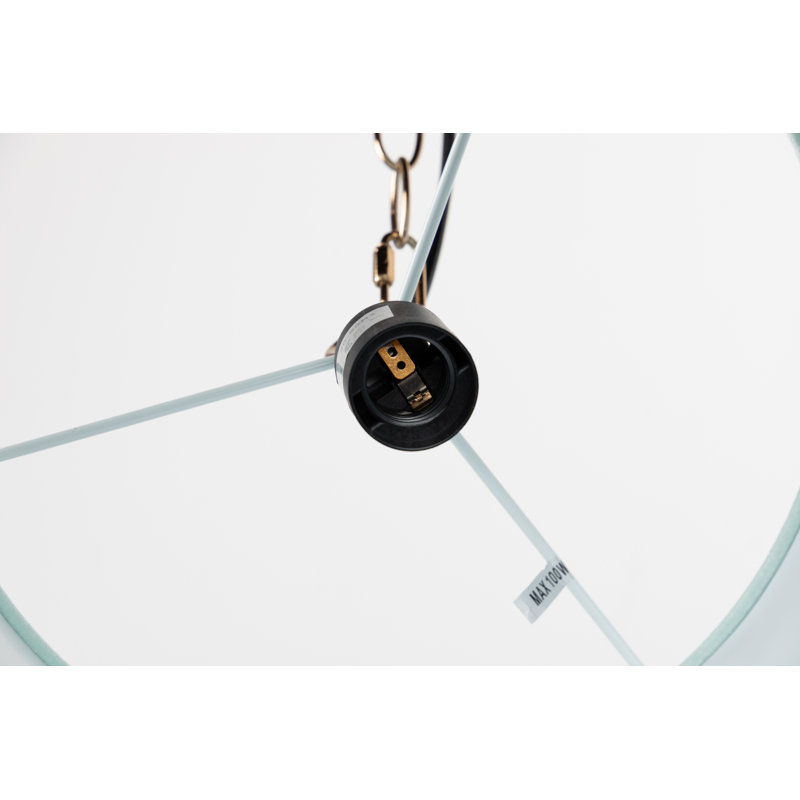 1 - Light Drum Pendant, Gold/White