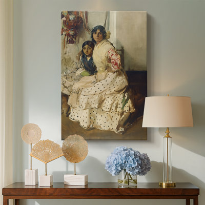 Pepilla the Gypsy and Her Daughter -Gallery Wrapped Canvas by Joaquín Sorolla y Bastida