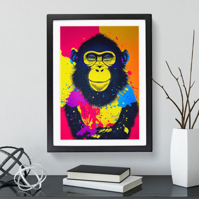 XV1022-4100X Splashed Monkey No.3 Abstract - Single Picture Frame Painting