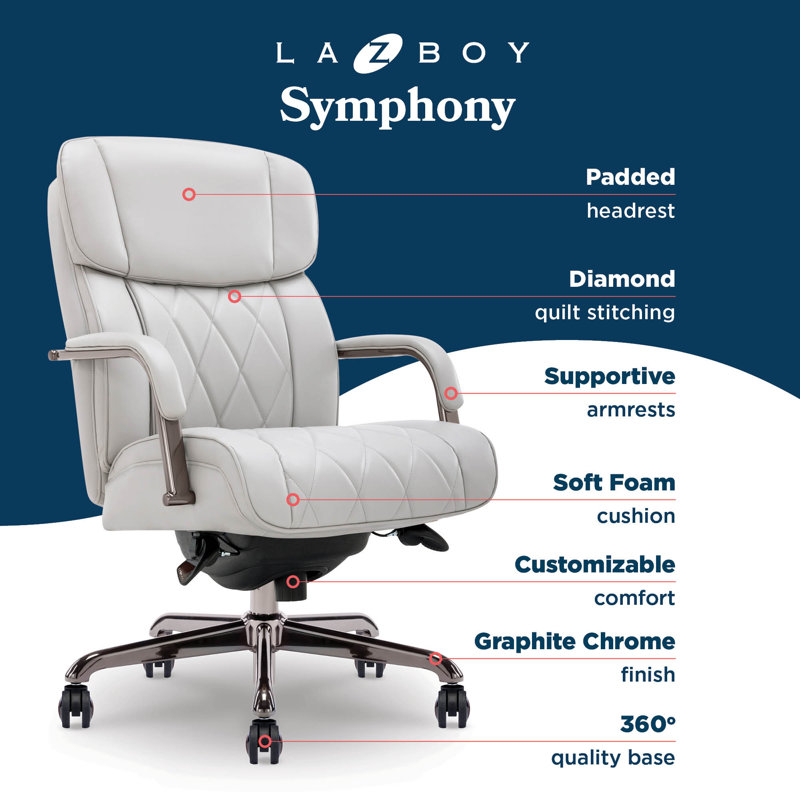 Symphony Swivel Executive Chair, Gray, Graphite