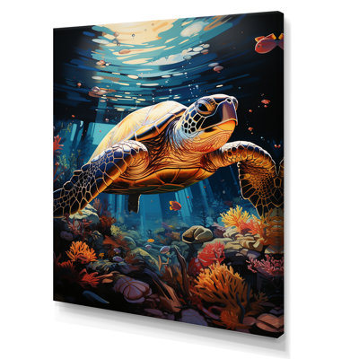Serene Turtle Underwaters IV, reproduction d'art sur toile