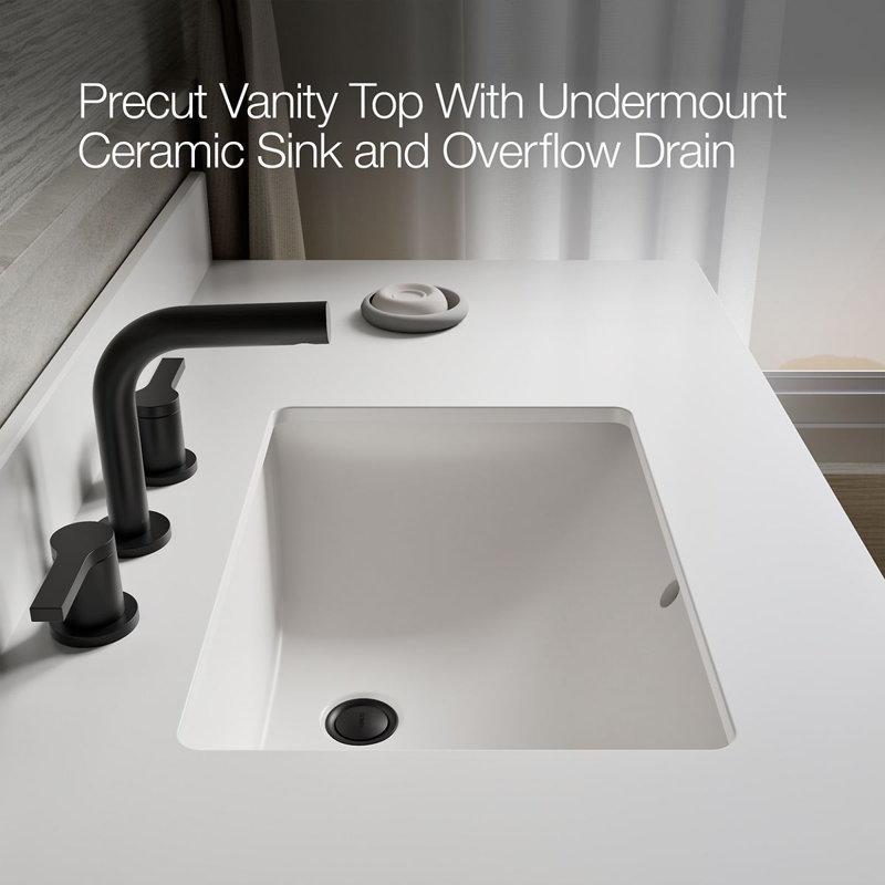 Kresla 48 In. Bathroom Vanity Cabinet With Sink And Quartz Top, Light Oak