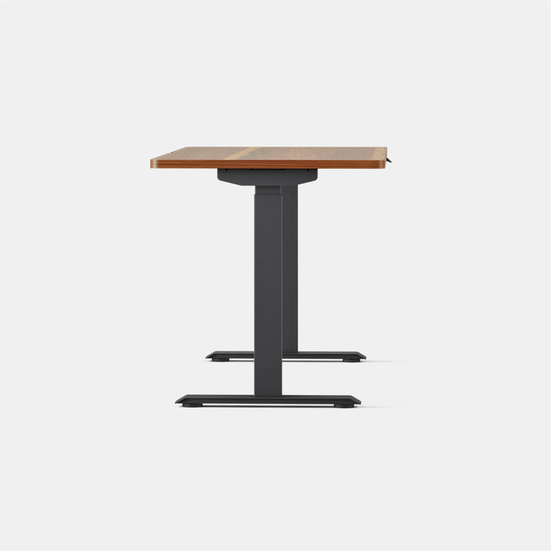 Duo Standing Desk, 47.3" H x 58" W x 27" D, Walnut, White