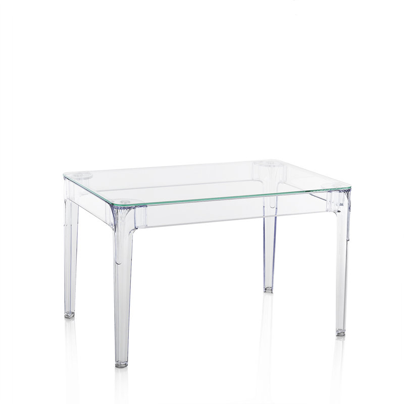 Mus Glass Top Dining Table, Clear