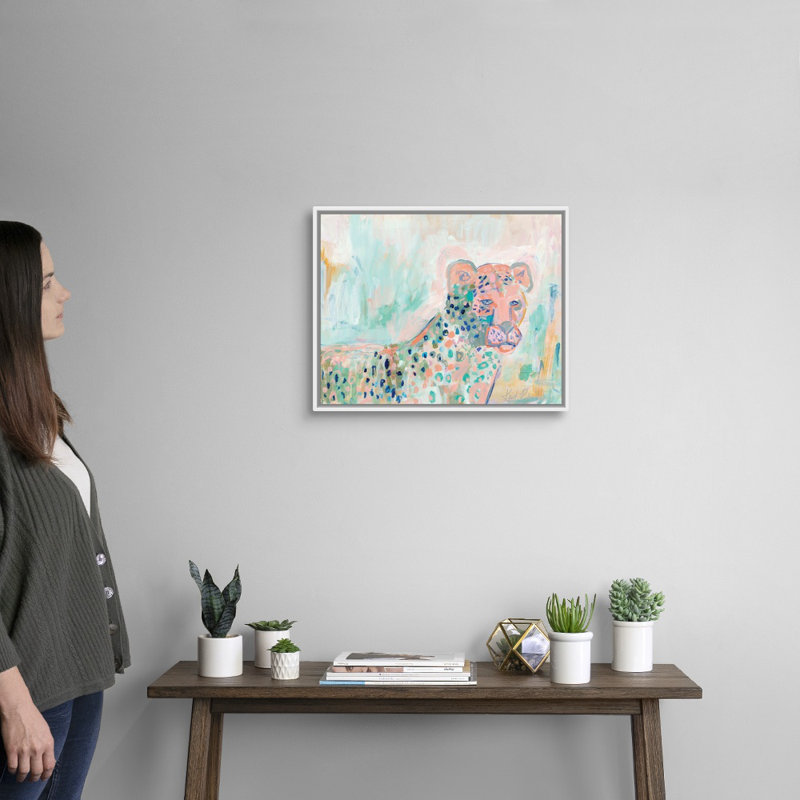 « Cheetah Watch » par Kait Roberts-impression sur toile, Toile blanche encadrée, H 18 po x l 22 po x P 1,75 po