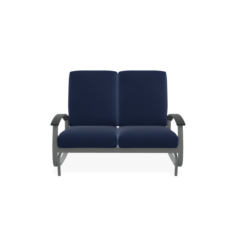 Banc oscillant avec coussins Askar, Toile bleu marine Sunbrella®, Graphite texturé, Graphite classique P30