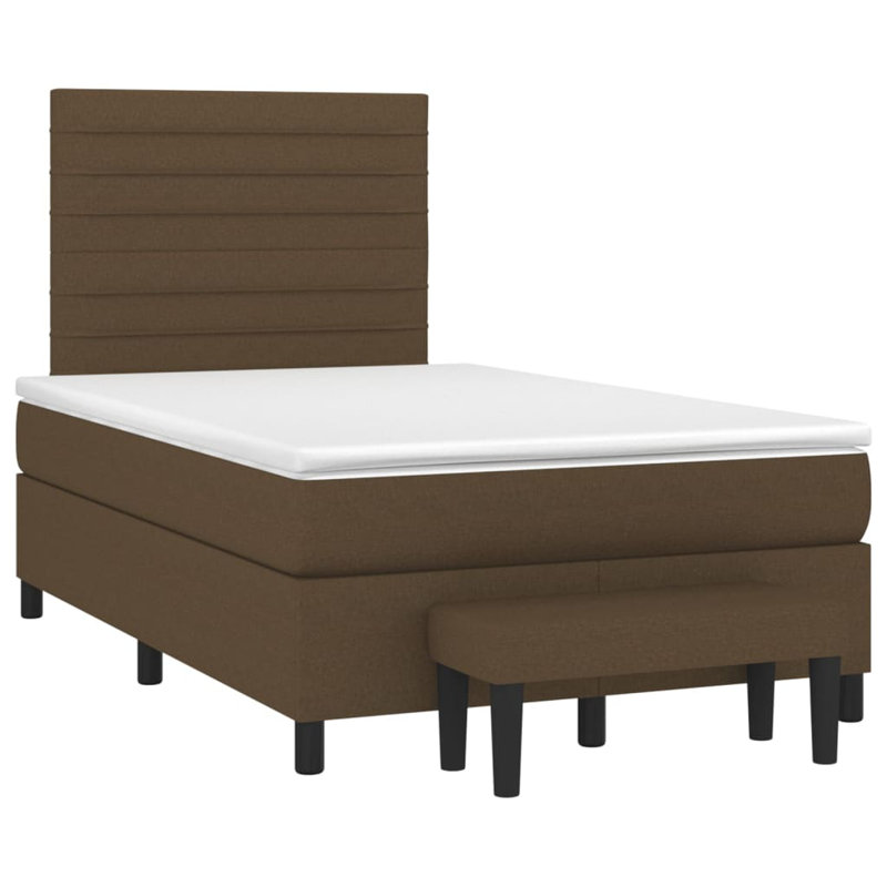 Lit sommier avec matelas Vidaxl brun foncé, Brun / noir