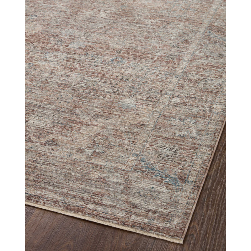 Vintage Floral Red Synthetic 2'3" x 3'10" Traditional Area Rug