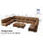 Modular Sectional Sofa With Storage, Modern Brown Faux Leather, Reversible Chaise, U Shaped Couch For Living Room, Waterproof & Easy Clean, 12 Seats With 2 Ottomans