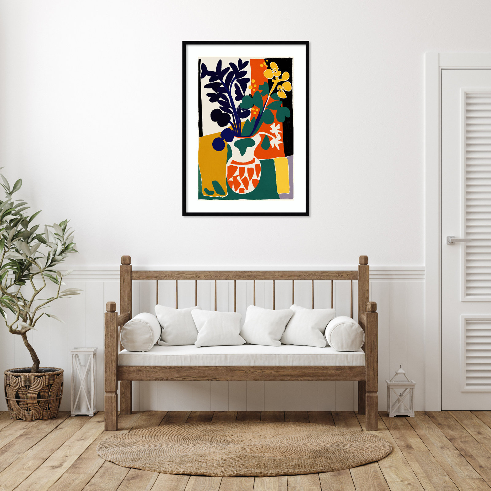France Floral Impressions by Treechild Wood Framed Wall Art Print, Black, 41" H x 30" W