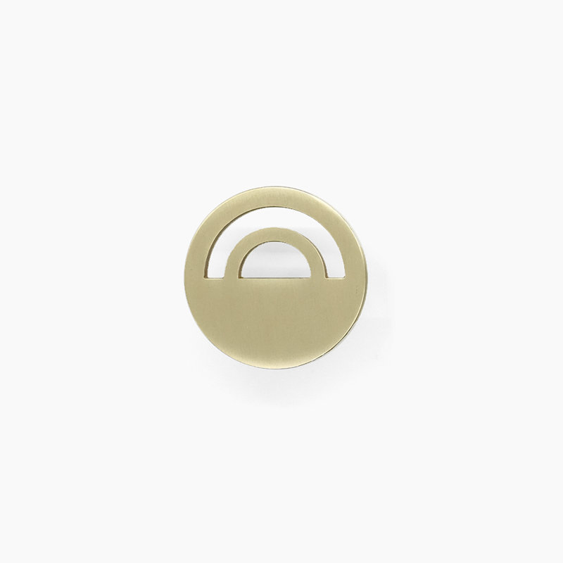 Horizon Circle Knob, Satin Brass