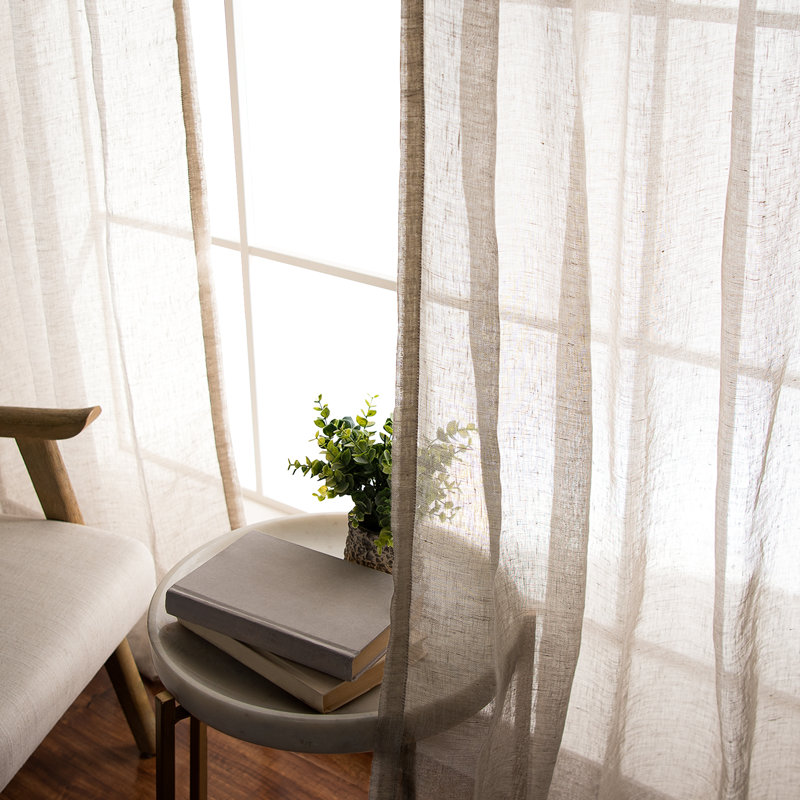 Paire de rideaux transparents Jazmine, L 52 po x L 84 po, Naturel