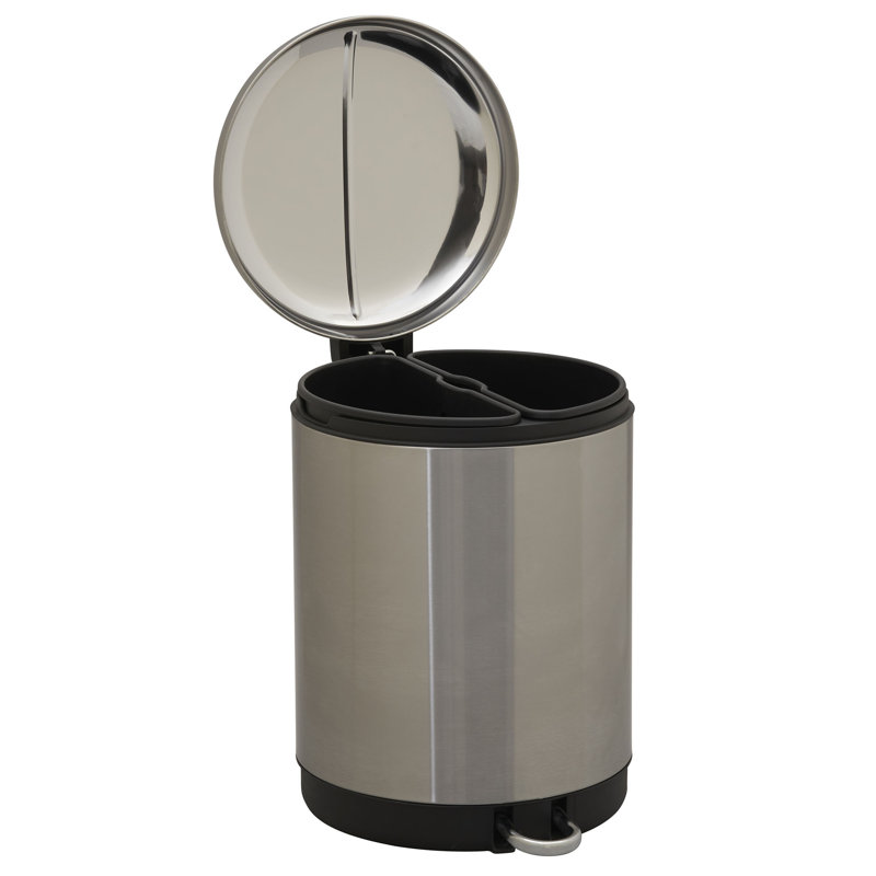 Steel Step On Kitchen Trash Can - 8 Gallons