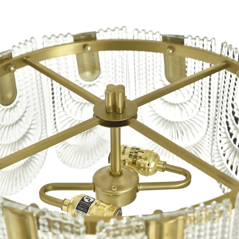 Lampe de table Tamara Day for Stylecraft Verena Steel - Laiton poli - Abat-jour transparent