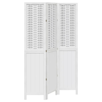 Room Divider 3 Panels Dark Brown Solid Wood Paulownia by Winston Porter