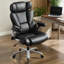 Fauteuil de bureau Big & Tall 500 lb, fauteuil inclinable ergonomique avec support lombaire réglable, accoudoirs rabattables et siège large - Fauteuil en cuir robuste pour bureau personnel, noir
