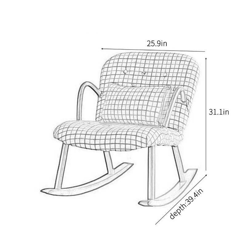 Chaise berçante en bois massif American Retro