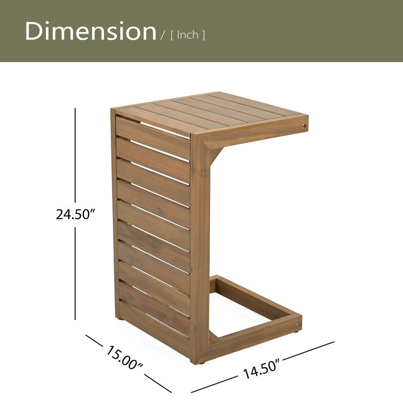 Table de bout en C, Brun