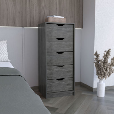 Commode haute 5 tiroirs Basilea, système coulissant