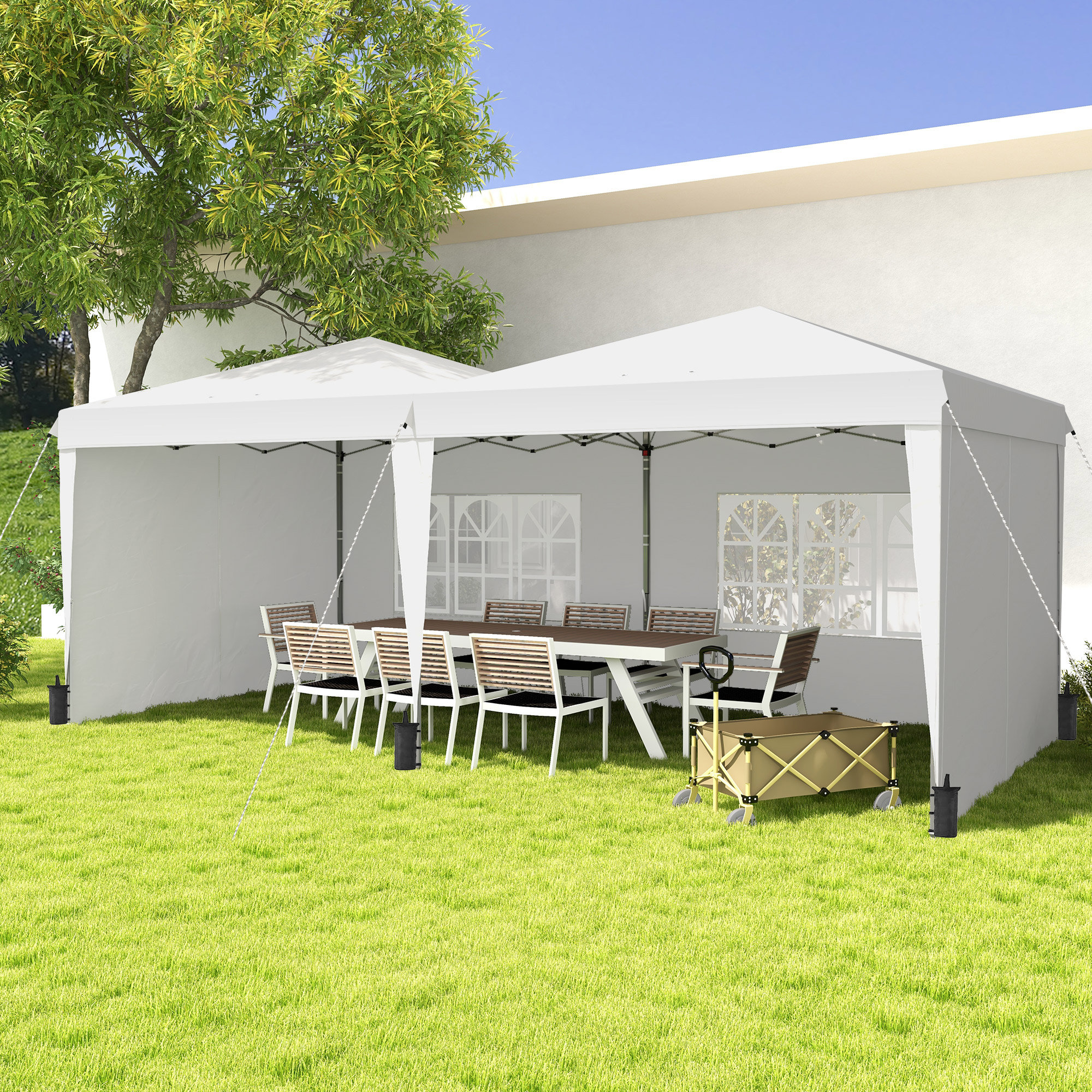 Outsunny 19 Ft. W x 10 Ft. D Steel Pop-up | Wayfair