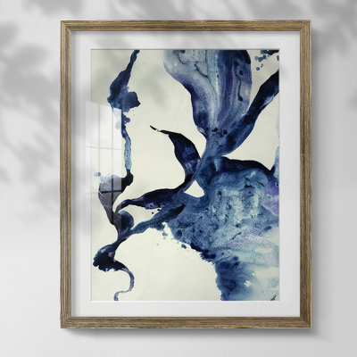 Indigo II - Impression encadrée avec passe-partout et verre