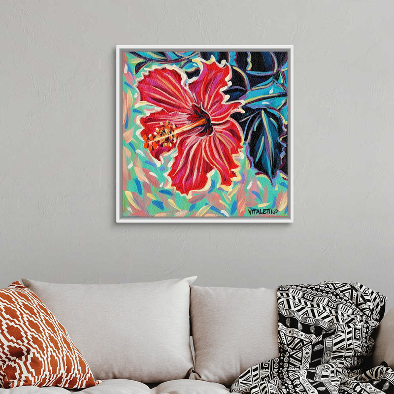 Hawaiian Beauty II, art mural sur toile, Toile avec cadre blanc, H 30 po x l 30 po x P 1,75 po