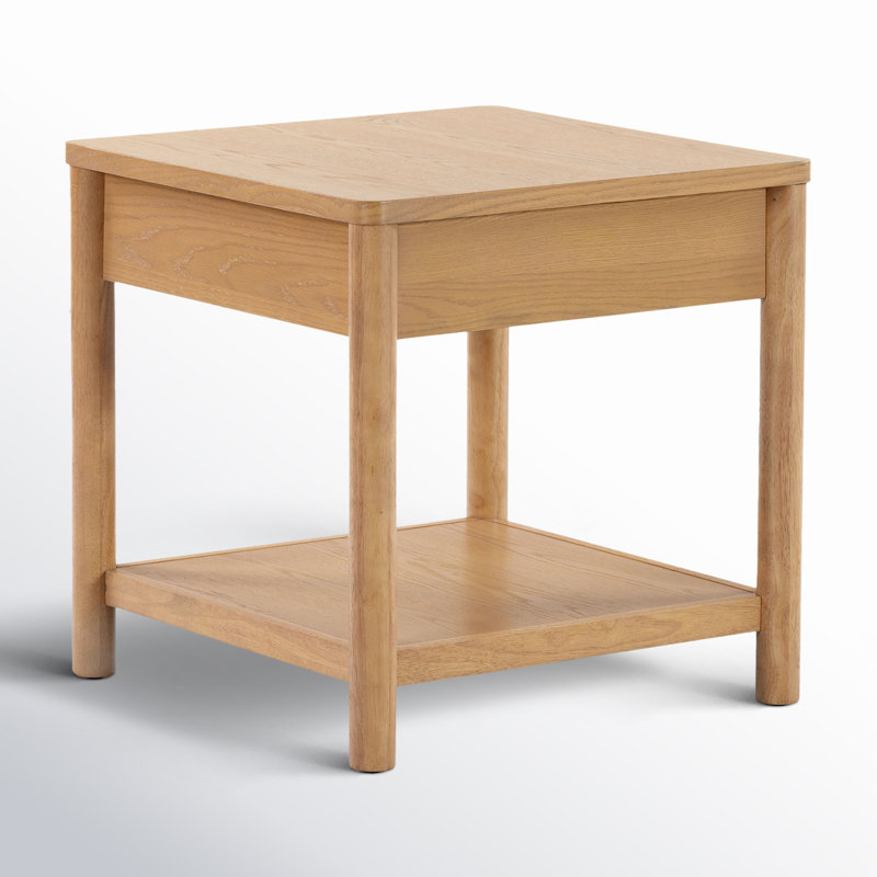 Jaylessa Wood 1 Drawer End Table, Natural