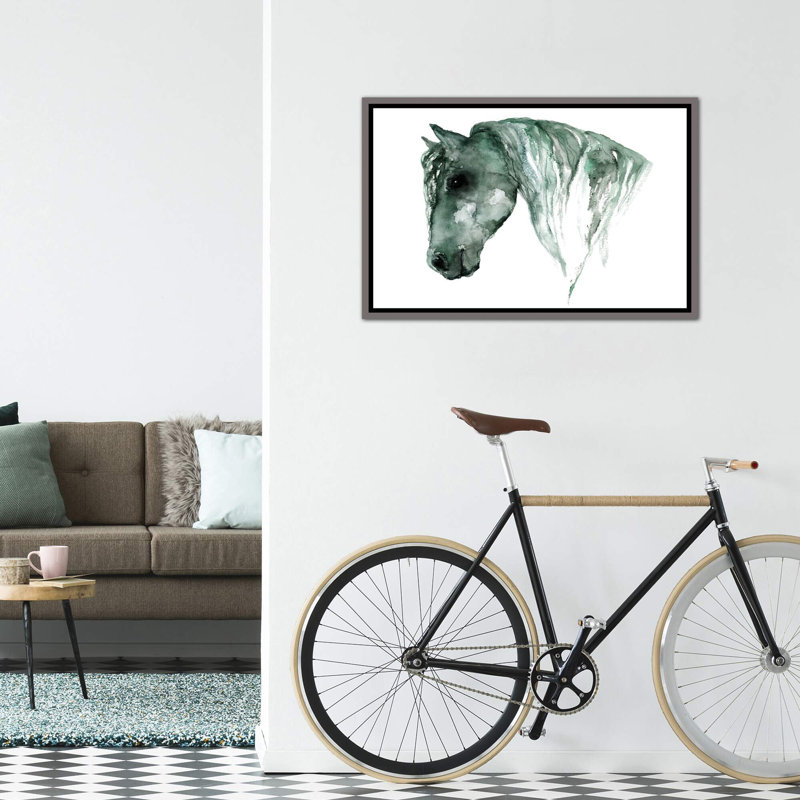 Art du cheval, Toile encadrée de bois rustique foncé, H 48 po x l 32 po x P 1,5 po