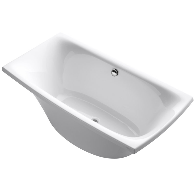 Escale 72" x 36" Soaking Bathtub, Blanc