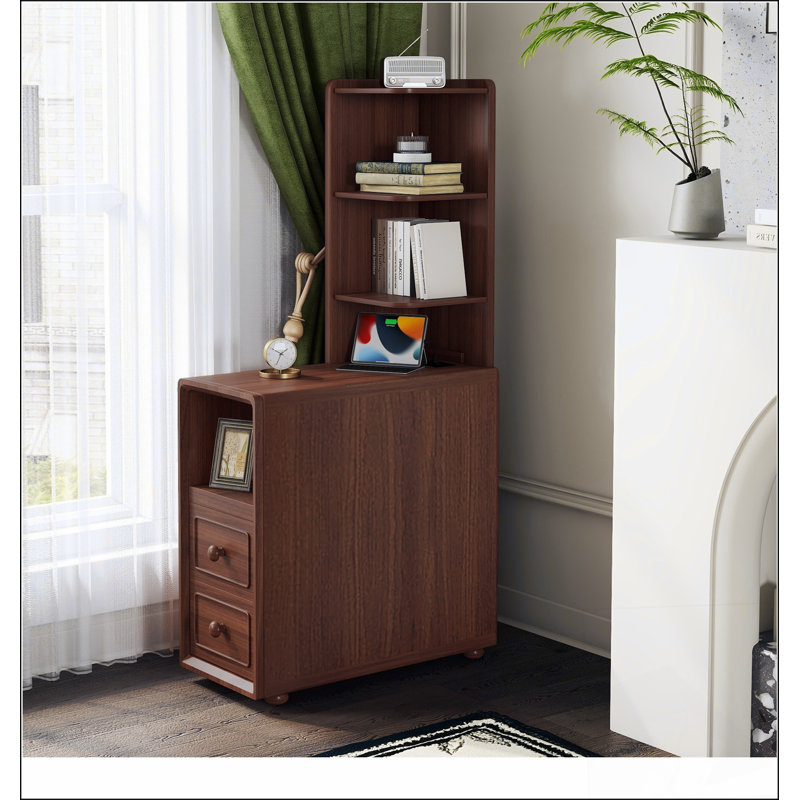 End Table with Drawers, Corner Table with Open Shelves, Tall Side Table for Bedroom and Corner(Expect Arrival Date 2025/4/16)