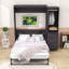 Lit escamotable en bois avec garde-robe-205150248