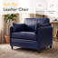 Fauteuil rembourré en similicuir de 34,5 po de largeur, fauteuil simple rembourré moderne-1391817625