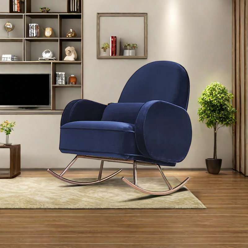 Chaise berçante luxueuse et durable, Bleu foncé