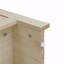 Garde-manger arqué, armoire de rangement moderne en bois, tablettes réglables, éléments, poignée en forme d'éventail, accessoires d'ancrage mural, ouvertures de gestion des câbles, patins pour plusieurs espaces de vie,