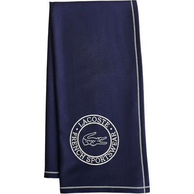 Jeté en mélange de coton 50 x 70 en tricot de coton avec logo brodé Lacoste