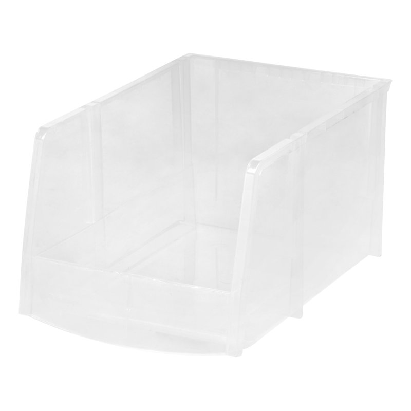 IRIS Plastic Decorative Bin, Clear, 8" H x 10" W x 14.75" D