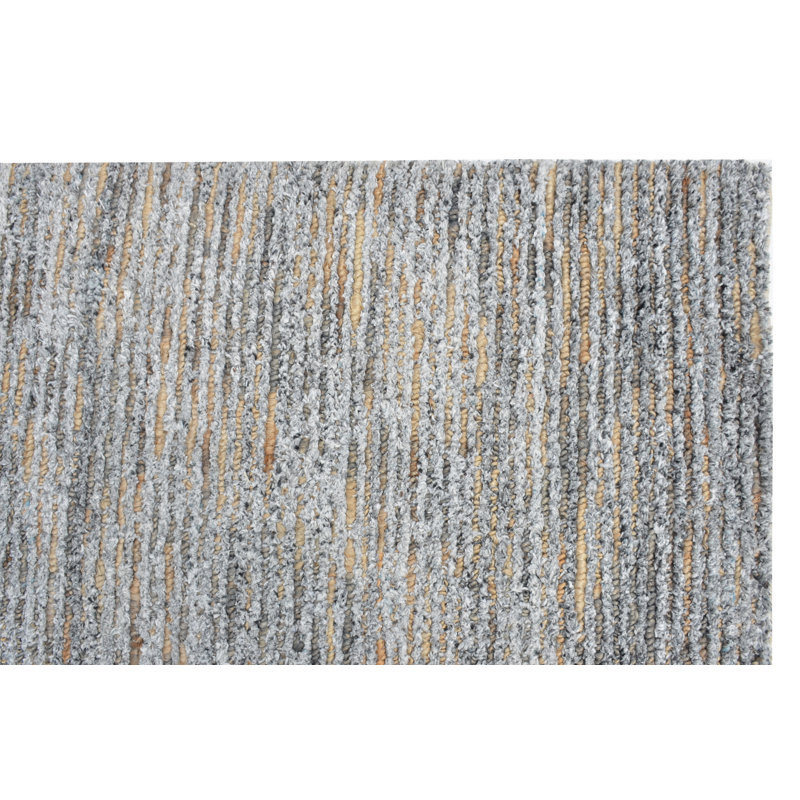 Jakory Abstract Handmade Handwoven Grey Area Rug, Rectangle 5' x 7'