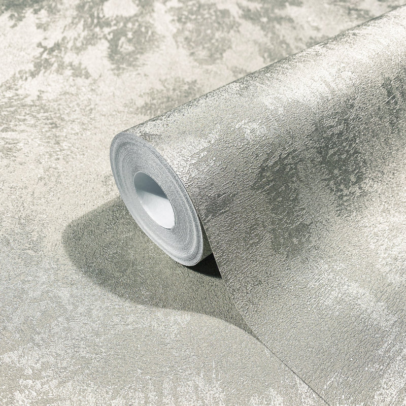 Textures Collection Structure Texture Sheen Finish Wallpaper Roll, Gray