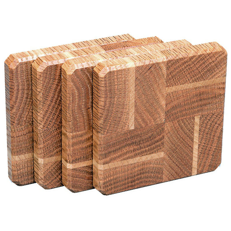 Wood Coaster Set With Holder