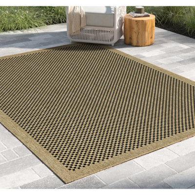 Tapis en jute / noir pour la maison - 2 pi 7 po X 3 teintes et animaux de compagnie, patios fabriqués en Turquie 2,7 7,3 jute / noir