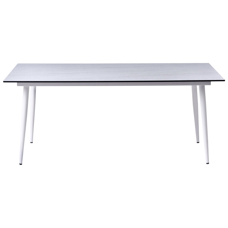 Cascoe Rectangular Metal Outdoor Dining Table , 180cm W 90cm D, White