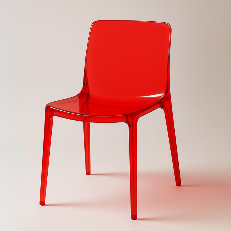 Lade Transparent Plastic Stackable Dining Chair with Waterfall Edge Seat – Lightweight Versatile Accent & Kitchen Side Chair, No Assembly Required