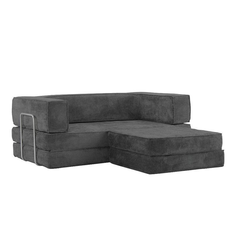 Velvet Compressed Daybed lounge Sofa with Ottoman