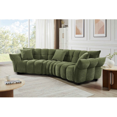  MINIMORE Modern Style 136" W Marigold Curved Shape 4S Sofa