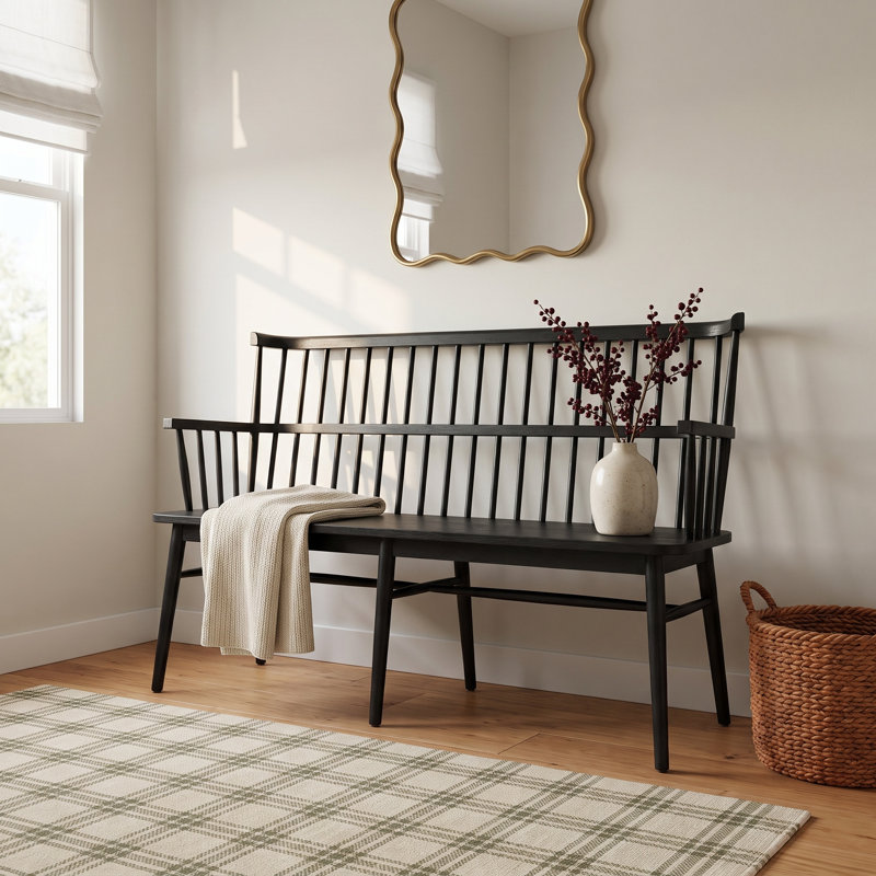 Gleaves Upholstered Bench, Matte Black